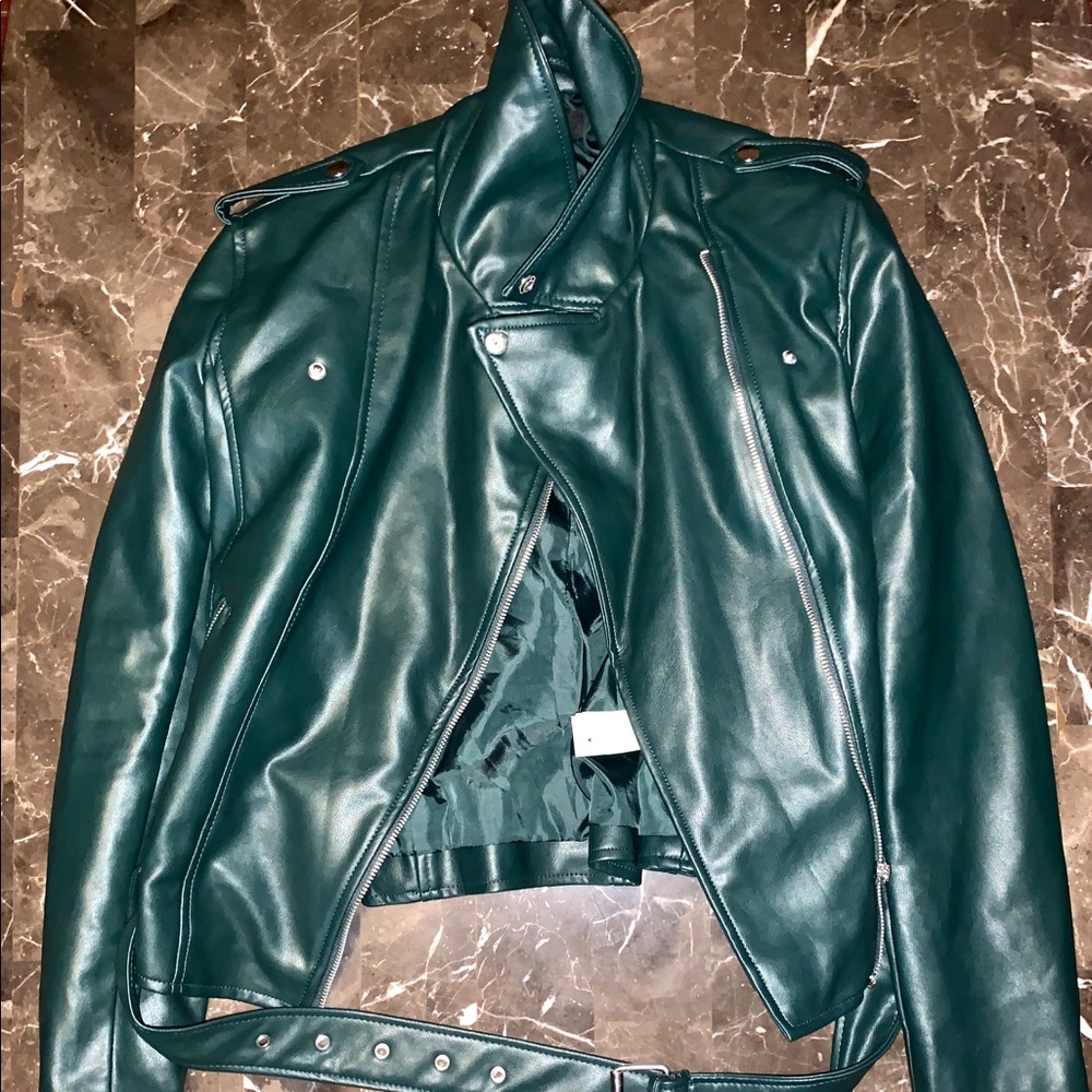 Green leather jacket